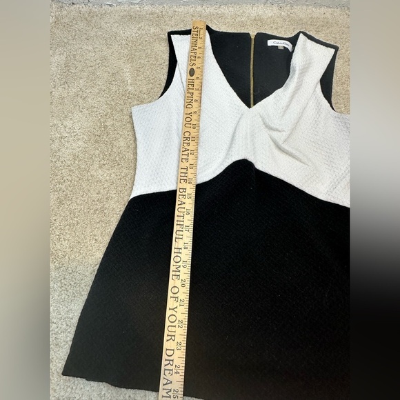 Calvin Klein Black White Gold Zipper Tank Top Work Professional Top Size Small - Picture 8 of 11